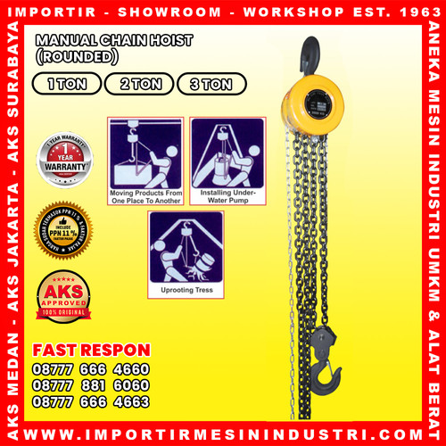 Manual chain hoist Takel manual katrol kerekan 1 ton 2 ton 3 ton