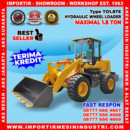 Wheel Loader 1.8 Ton 0.6 m3 Hydraulic Loader Engine HUAFENG 47 Kw