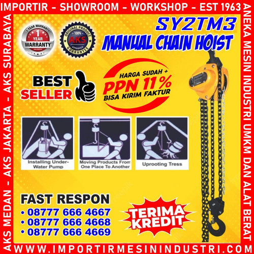 Chain Block Kapasitas 2 Ton Panjang 3 Meter Takel AKS - SY2TM3