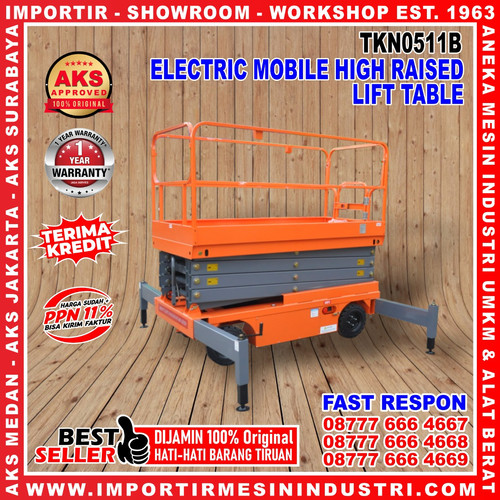 Electric Scissor Manlift Table 500 Kg 11 m BATTERY Support TKN0511B