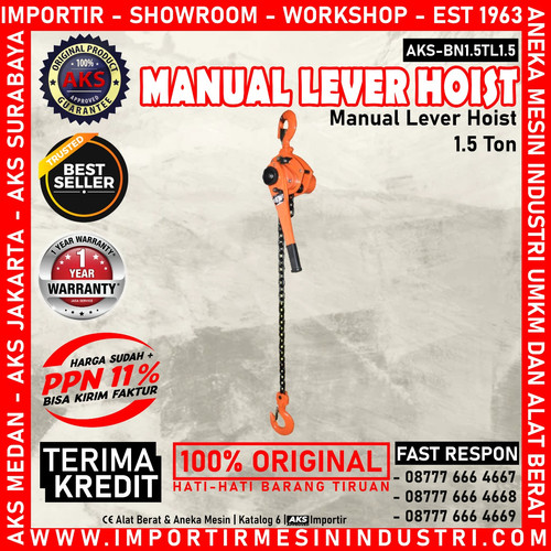 Original - Kerekan Takel Manual Lever Hoist 1.5 Ton 1.5 meter