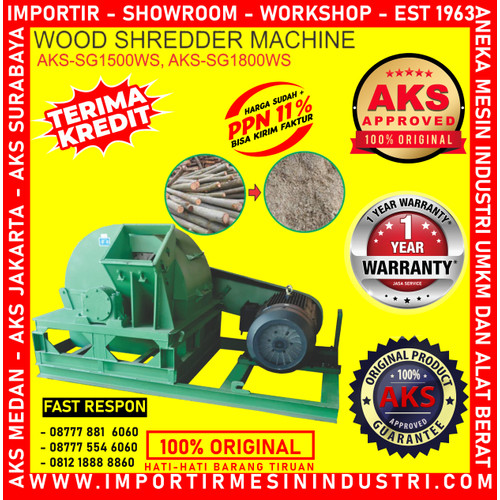 Mesin Penghancur Kayu Wood Shredder Machine AKS - SG1500WS