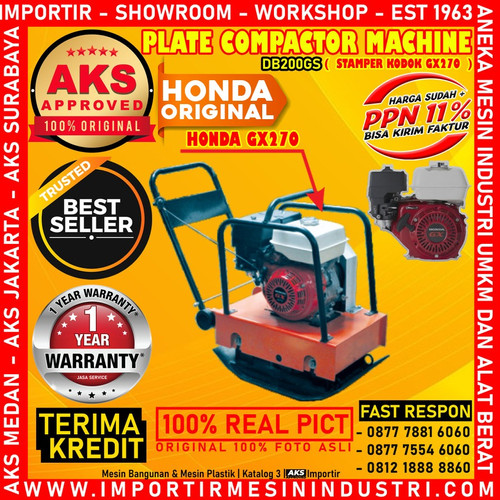 Mesin Gasoline Plate Compactor alat pemadat tanah AKS - DB-200GS