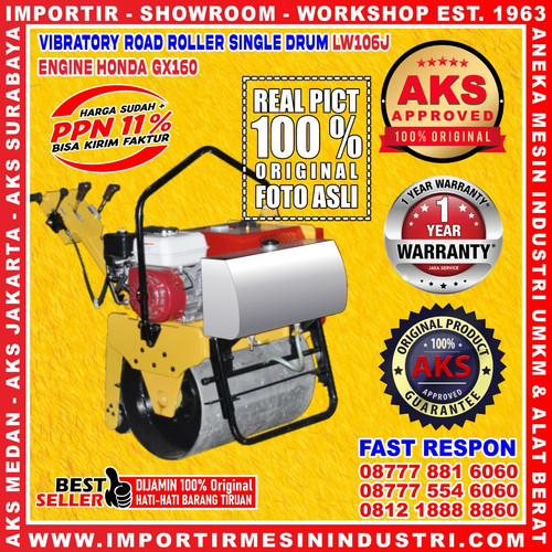 Pemadat Jalan Apal Road Roller Vibratory 2 Ton Engine HONDA LW106J