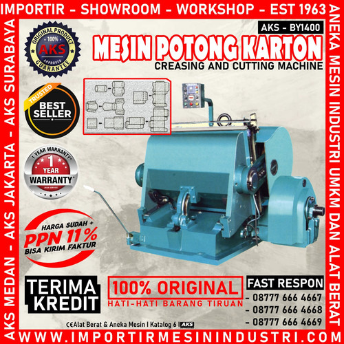 ORIGINAL 5.5 Kw Mesin Garis Lipat Karton Creasing & Cutting