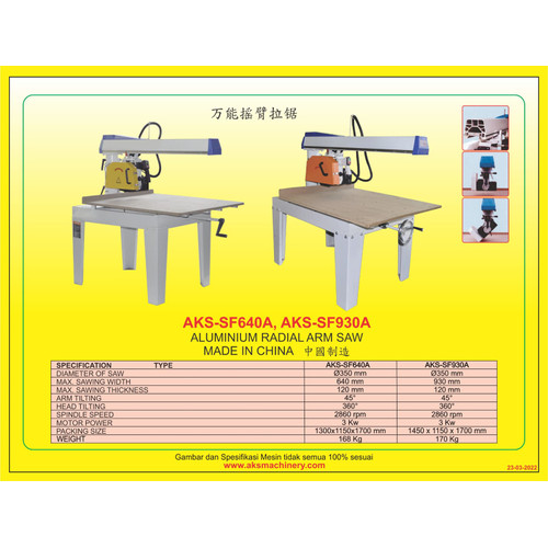 Aluminium Radial Arm Saw AKS-SF930A