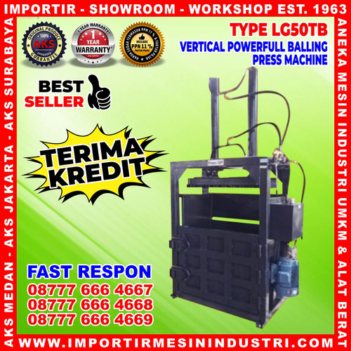 Press Sampah Plastik Kardus Botol Machine 50 TON / 11 Kw - LG50TB