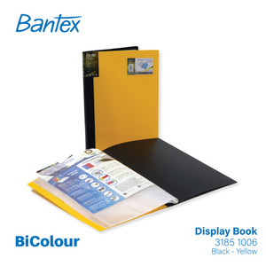 Bantex Bi-Colour Display Book Folio/F4 40 Pocket Clear Holder- 3185