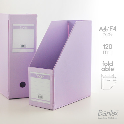 Bantex Box File / Magazine File A4 F4 Folio 120 mm Light Lilac