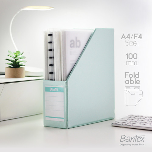 Bantex Box File / Magazine File A4 F4 Folio 100 mm Cool Aqua