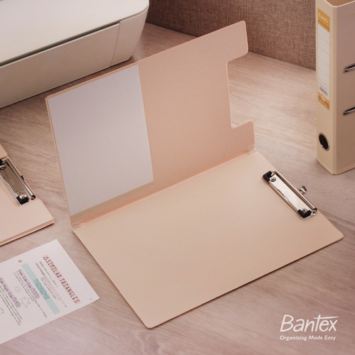 Bantex Clipboard with Cover Clipfolder A4 F4 Folio Peach