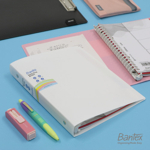 Bantex A5 Trendy Multi Ring Binder 20 Hole White 3124 07