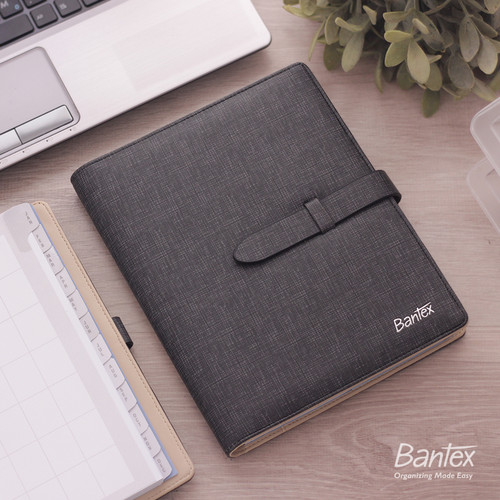 Buku Agenda Planner Cover Kulit Black Leather Diary Bantex - 7492 10