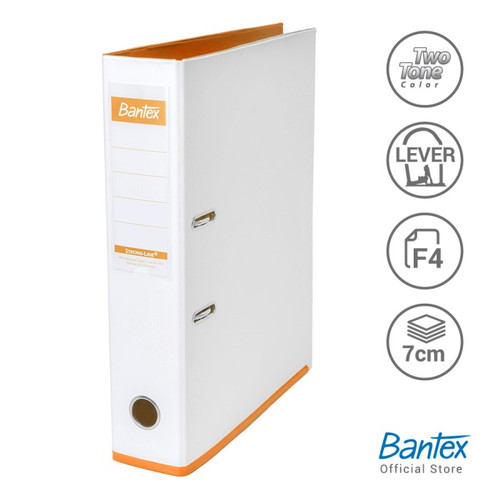 Bantex Lever Arch File Two Tone 7cm Folio White Mango #1465V0764