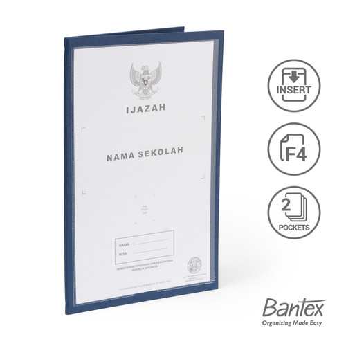 Bantex Map Ijazah Folio Insert 2 Pocket Blue #1026I 01