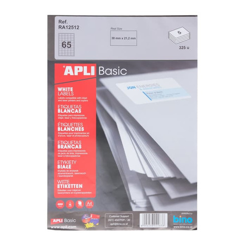 APLI Label Basic A4 38 X 21,20MM 325 unit (5 Sheets) #RA012512