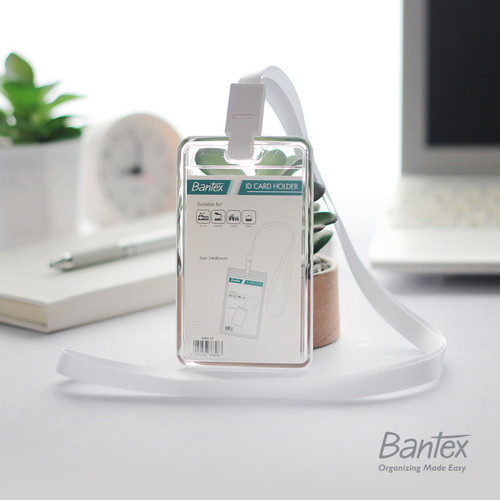 Bantex Transparent ID Card Holder Lanyard Potrait Clear #8868 08