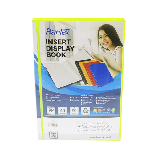 Bantex Insert Display Book PP Folio 40 pockets Lime #3185I65