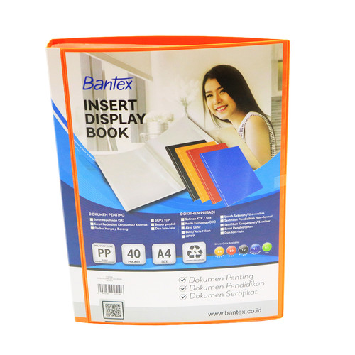 Bantex Insert Display Book PP A4 40 pockets Mango #3145I64