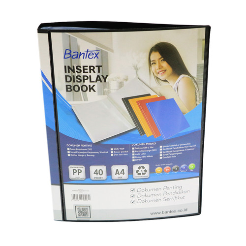 Bantex Insert Display Book PP A4 40 pockets Black #3145I10