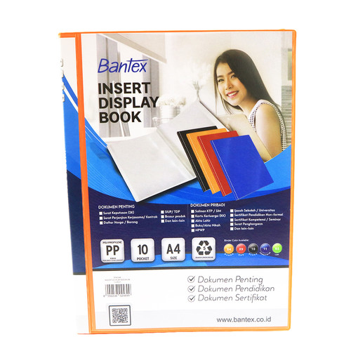 Bantex Insert Display Book PP A4 10 pockets Mango #3140I64