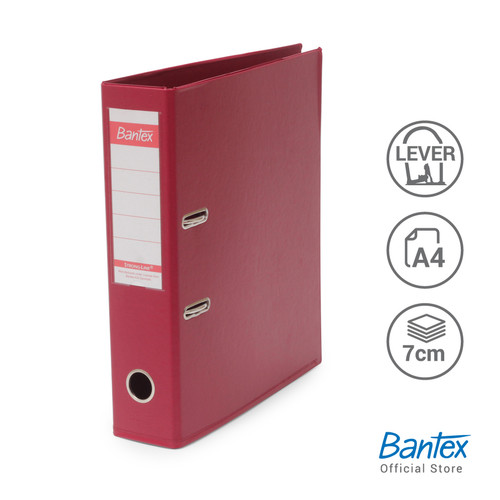 Bantex Lever Arch File Ordner PVC A4 7cm Maroon #1450V14