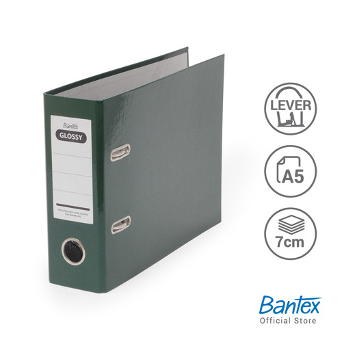 Bantex Lever Arch File Ordner A5 7cm Glossy Green #1443 04