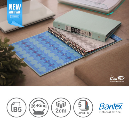 Bantex B5 Multiring Binder - Cool Aqua - Batik Series (1 Pcs) #1336 76