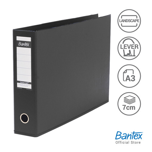 Bantex A3 Landscape 7cm Lever Arch File / Ordner Black #1468 10