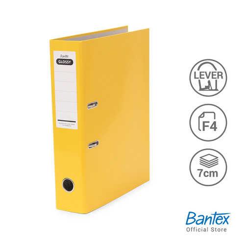 Bantex Lever Arch File Ordner Folio 7cm Glossy Yellow #1441 06