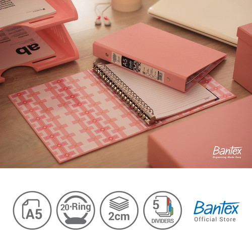 Bantex A5 Multiring Binder - Musky Pink- Batik Series (1 Pcs) #1334 74