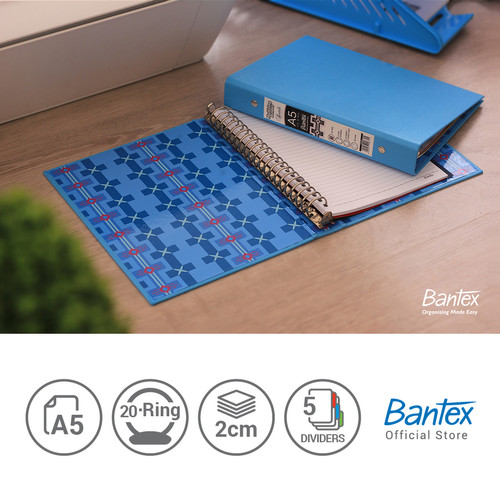 Bantex A5 Multiring Binder - Sky Blue - Batik Series (1 Pcs) #1334 23