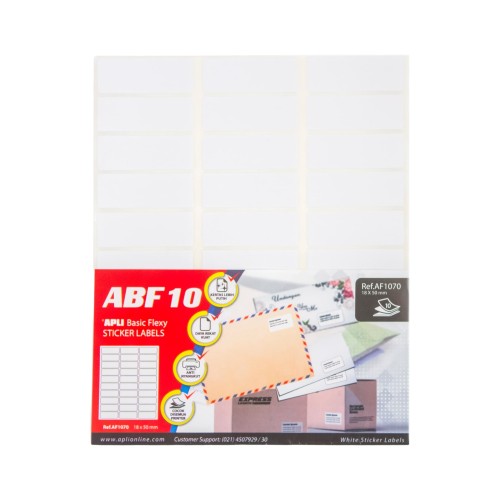 APLI Basic Flexy (ABF) White Labels 18 X 50MM 300 unit #AF1070