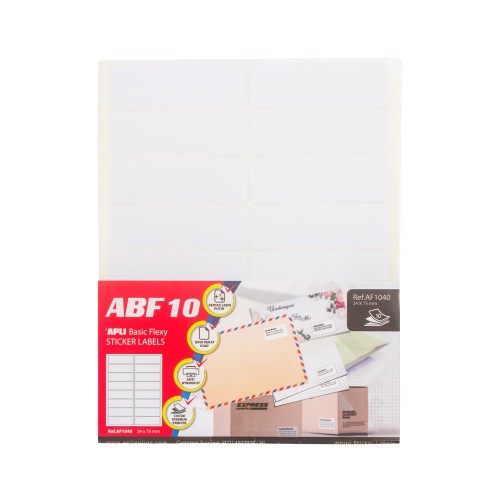 APLI Basic Flexy (ABF) White Labels 24 X 75MM 160 unit #AF1040