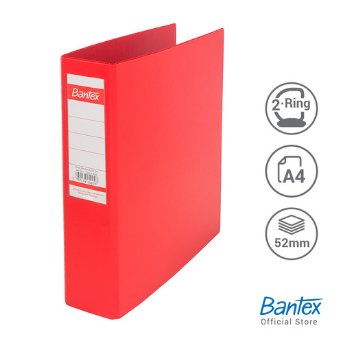 Bantex Ring Binder 2 Ring D 52mm A4 Red #8252 09