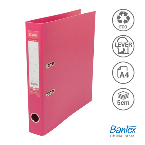 Bantex Lever Arch File Ordner Plastic A4 5cm Pink #1451 19