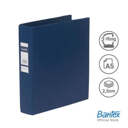 Bantex Ring Binder 2 Ring 25mm A5 Blue #8221 01