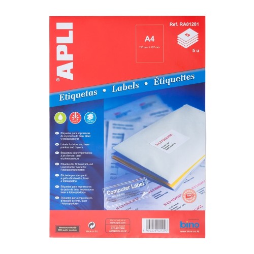 APLI Label White Paper 210 X 297MM 5 unit #RA01281