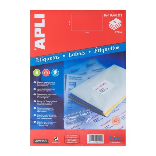 APLI Label White Paper 37 X 70MM 120 unit #RA01273