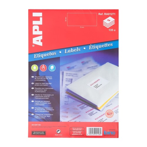 APLI Label White Paper 70 X 30MM 135 unit #RA01271