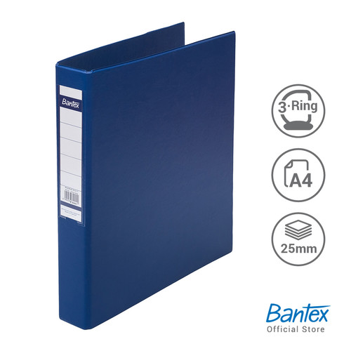 Bantex Ring Binder 3 Ring D 25mm A4 Blue #8322 01