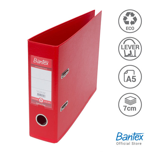 Bantex Lever Arch File Ordner Plastic A5 Kwitansi 7cm Red#1453 09