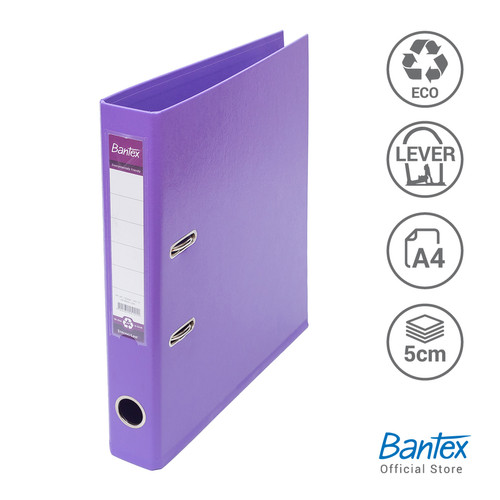 Bantex Lever Arch File Ordner Plastic A4 5cm Lilac #1451 21