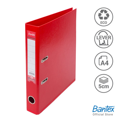 Bantex Lever Arch File Ordner Plastic A4 5cm Red #1451 09