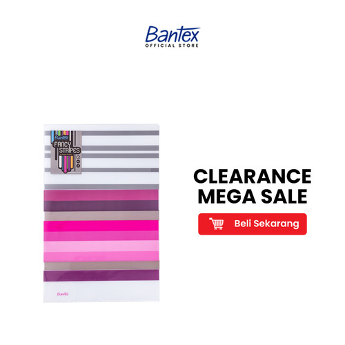 Bantex Fancy Stripes L Shape Folder Folio Pink #2247 19