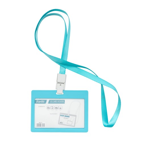 Bantex ID Card Holder Larnyard 90x54mm Landscape Sky Blue #8863 23