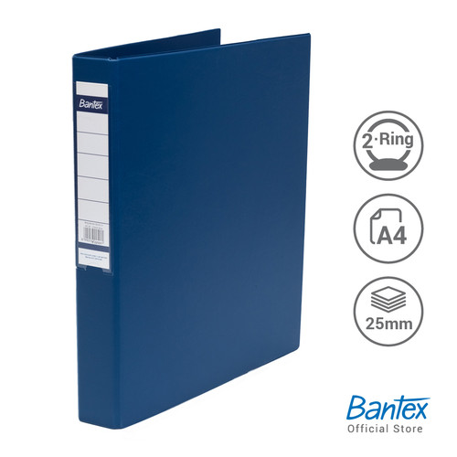 Bantex Ring Binder 2 Ring O 25mm A4 Blue #8225 01