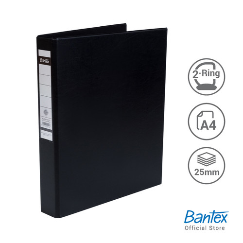 Bantex Ring Binder 2 Ring D 25mm A4 Black #8222 10