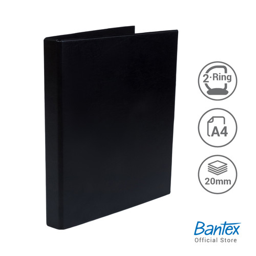 Bantex Ring Binder 2 Ring D 20mm A4 Black #8212 10