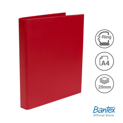 Bantex Ring Binder 2 Ring D 20mm A4 Red #8212 09